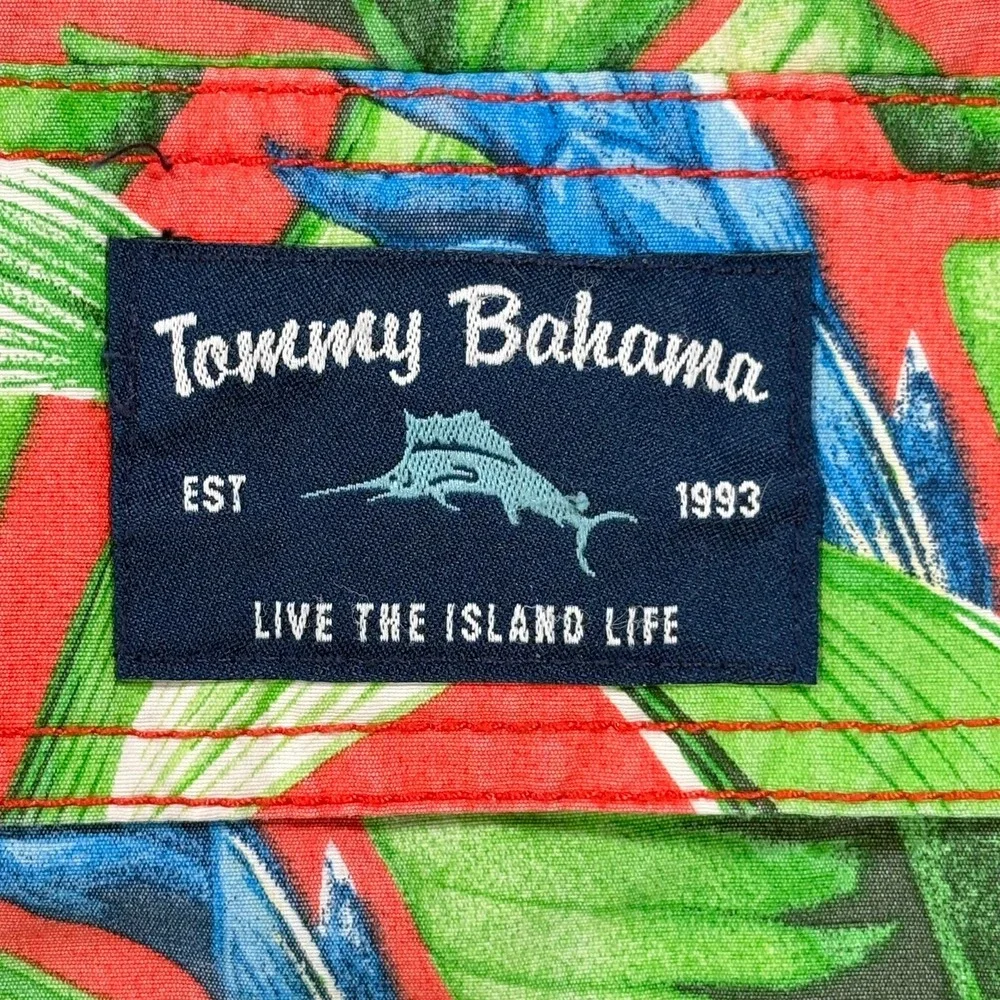 Tommy Bahama Swim Trunks Shorts Mens XL Red Tropical Floral Island Life